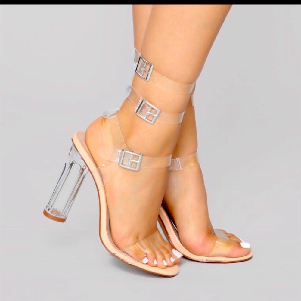 Fashion Nova Wish Come True Heels-Nude/Clear